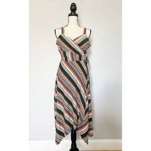 Striped Wrap Style Summer Dress